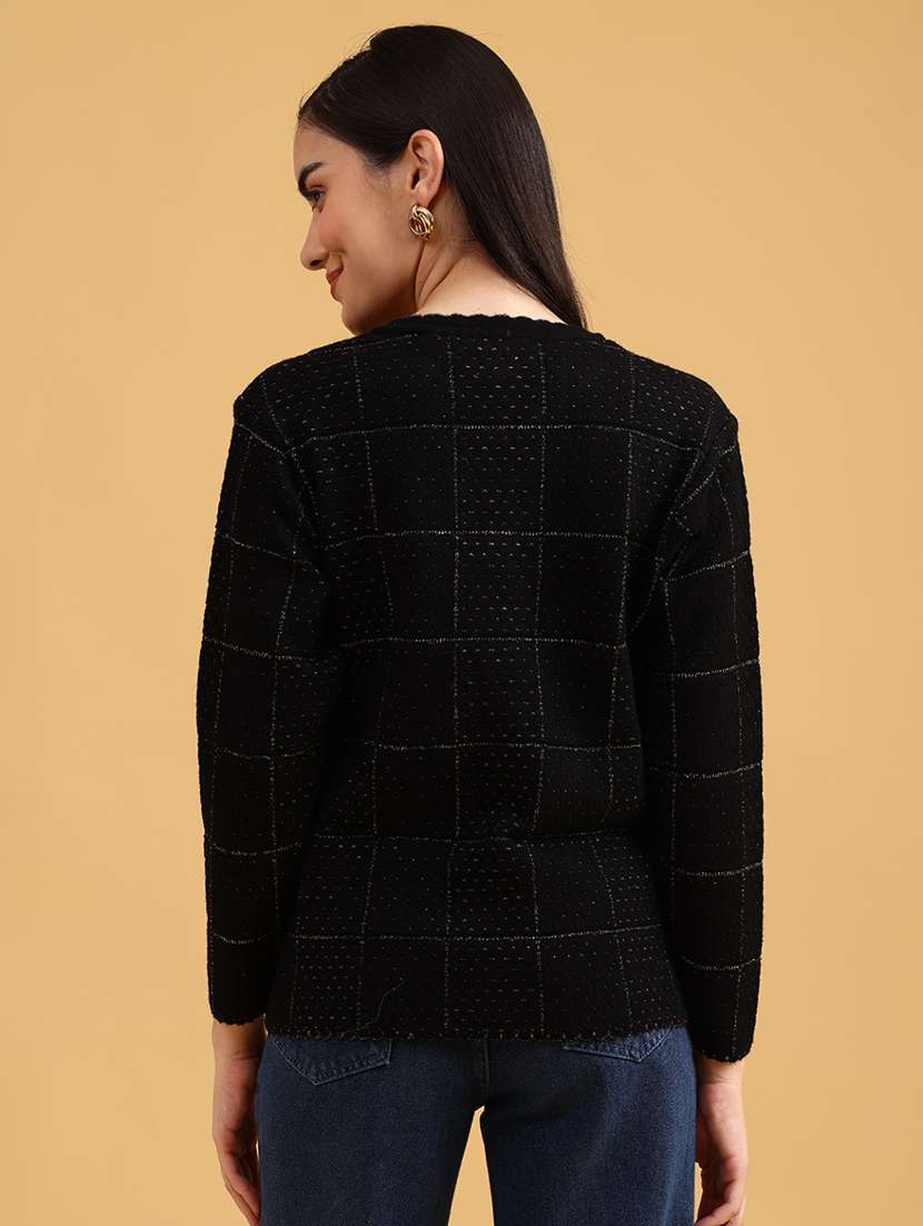 women self designed long sleeve cardigan - 22080193 -  Standard Image - 4