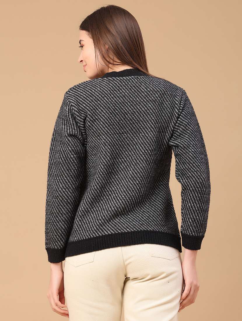 women self design long sleeve cardigan - 22080194 -  Standard Image - 4