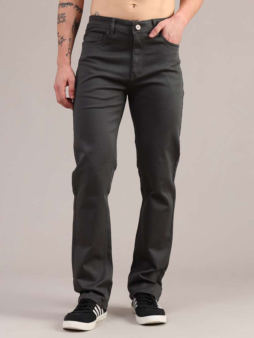 men grey mid rise full length straight fit jeans - 22080260 -  Standard Image - 1