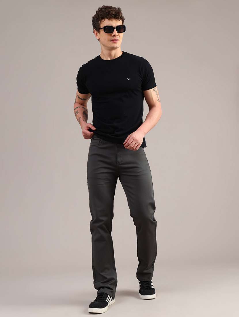 men grey mid rise full length straight fit jeans - 22080260 -  Standard Image - 4