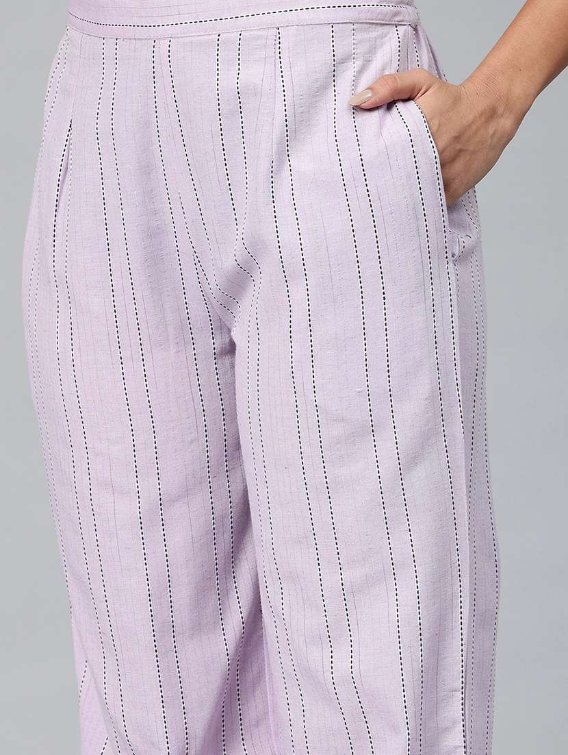 lavender cotton top and trouser set coord - 22080531 -  Standard Image - 4