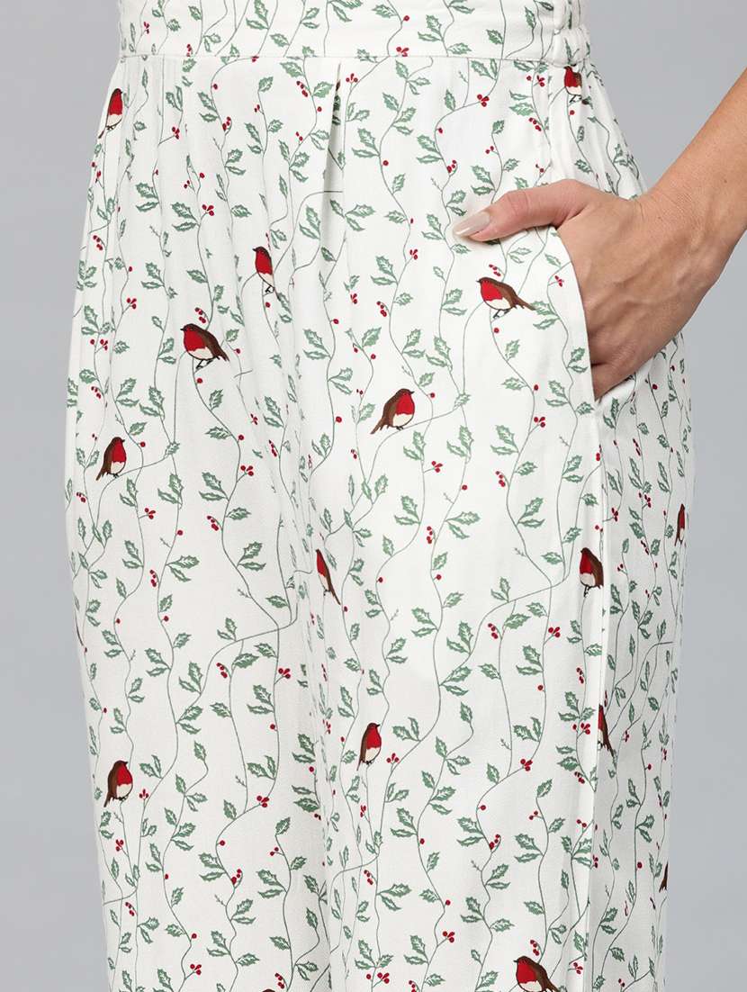 women printed three quarter sleeve co-ord set - 22080532 - Standard Image - 4
