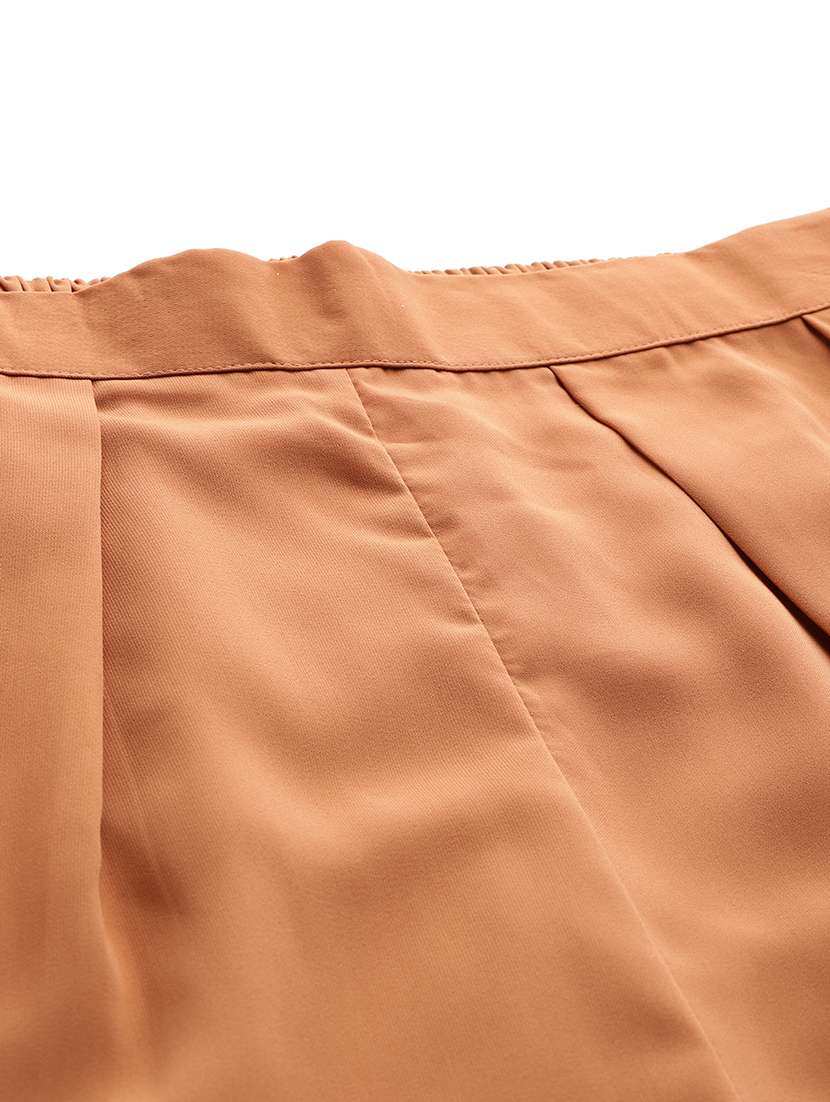 rust polyester top and palazzos set coord - 22080534 -  Standard Image - 6