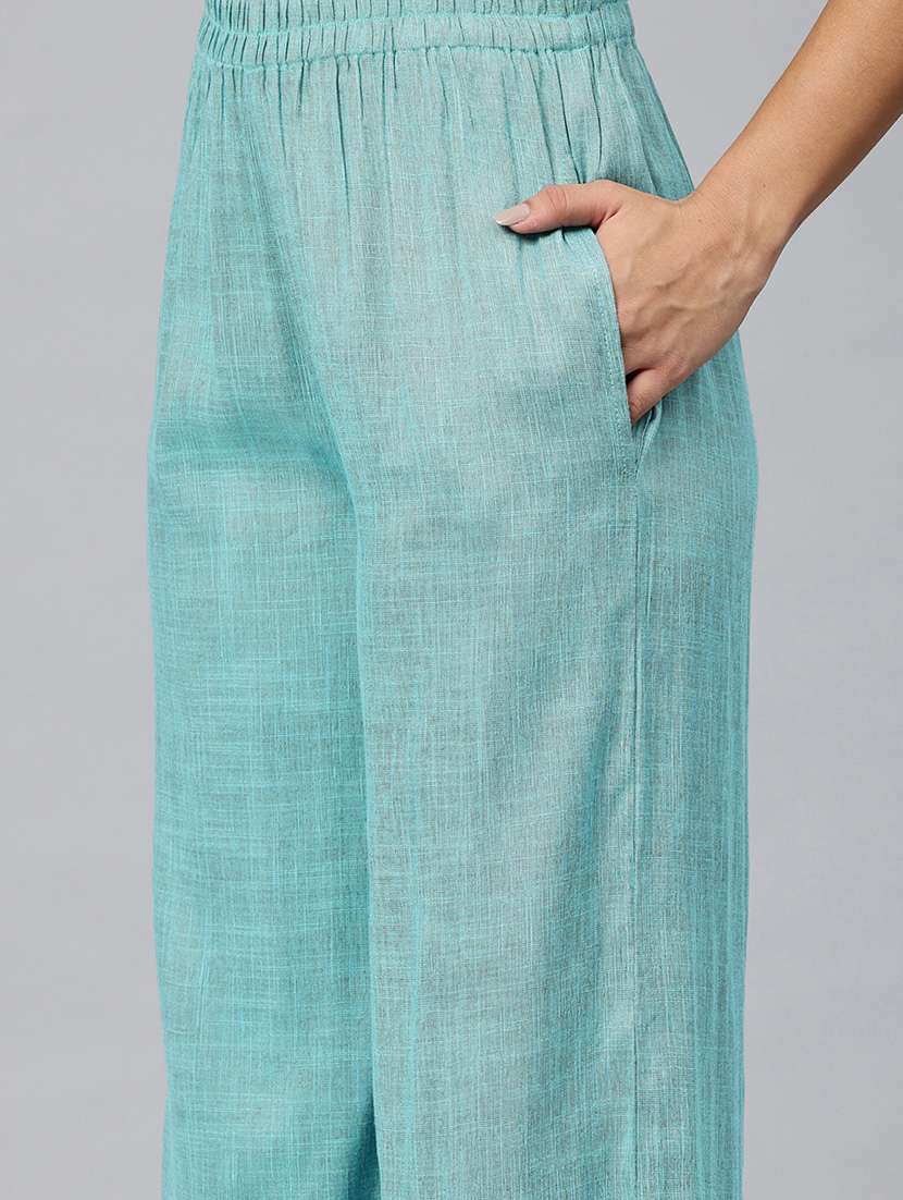 women solid top and palazzo co-ord set - 22080535 -  Standard Image - 4