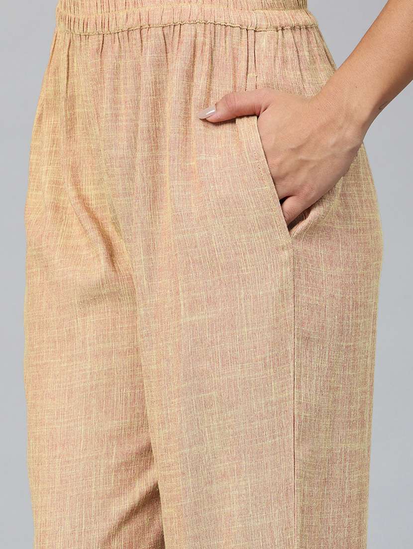 women solid top and palazzo co-ord set - 22080539 -  Standard Image - 4