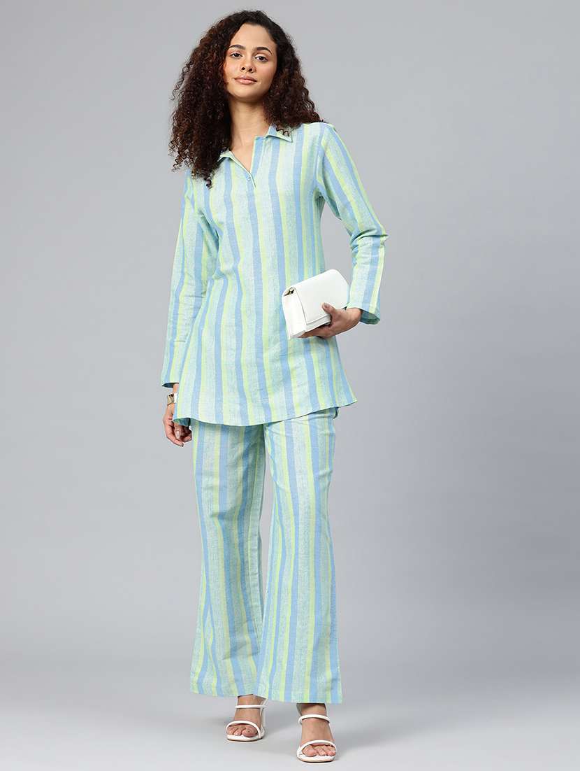 women striped top and trouser co-ord set