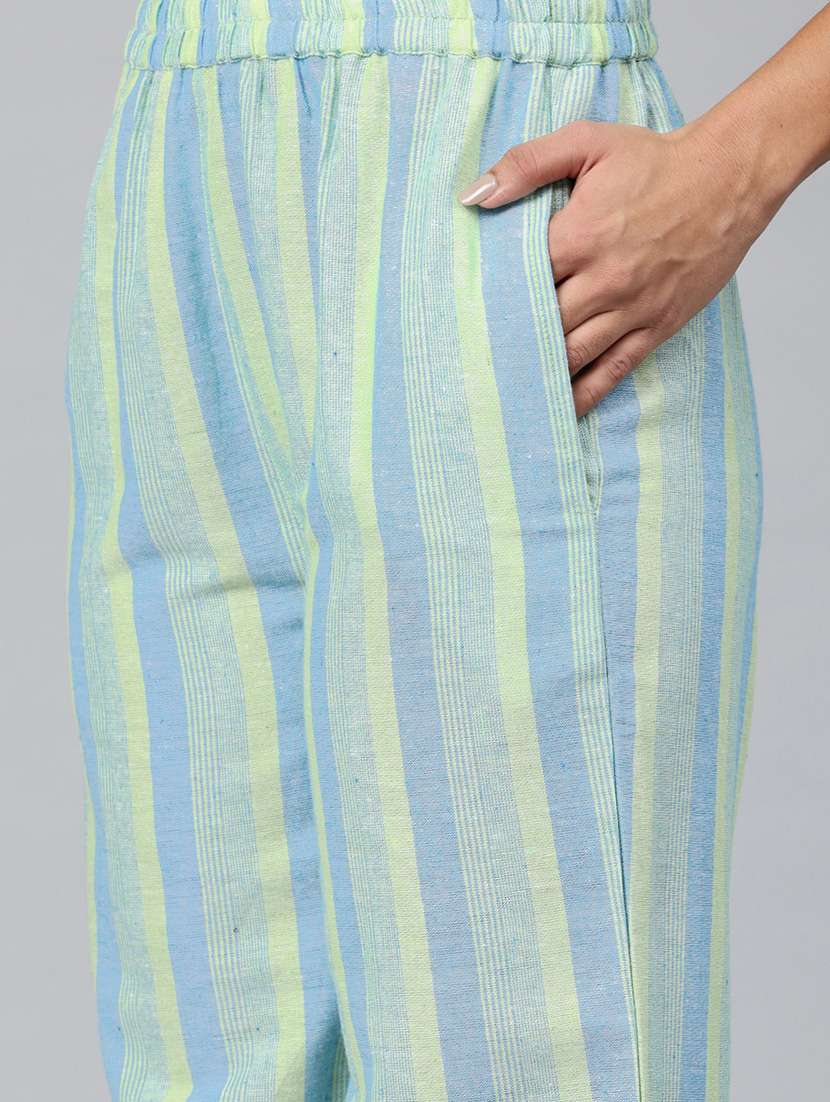 women striped top and trouser co-ord set - 22080540 -  Standard Image - 4