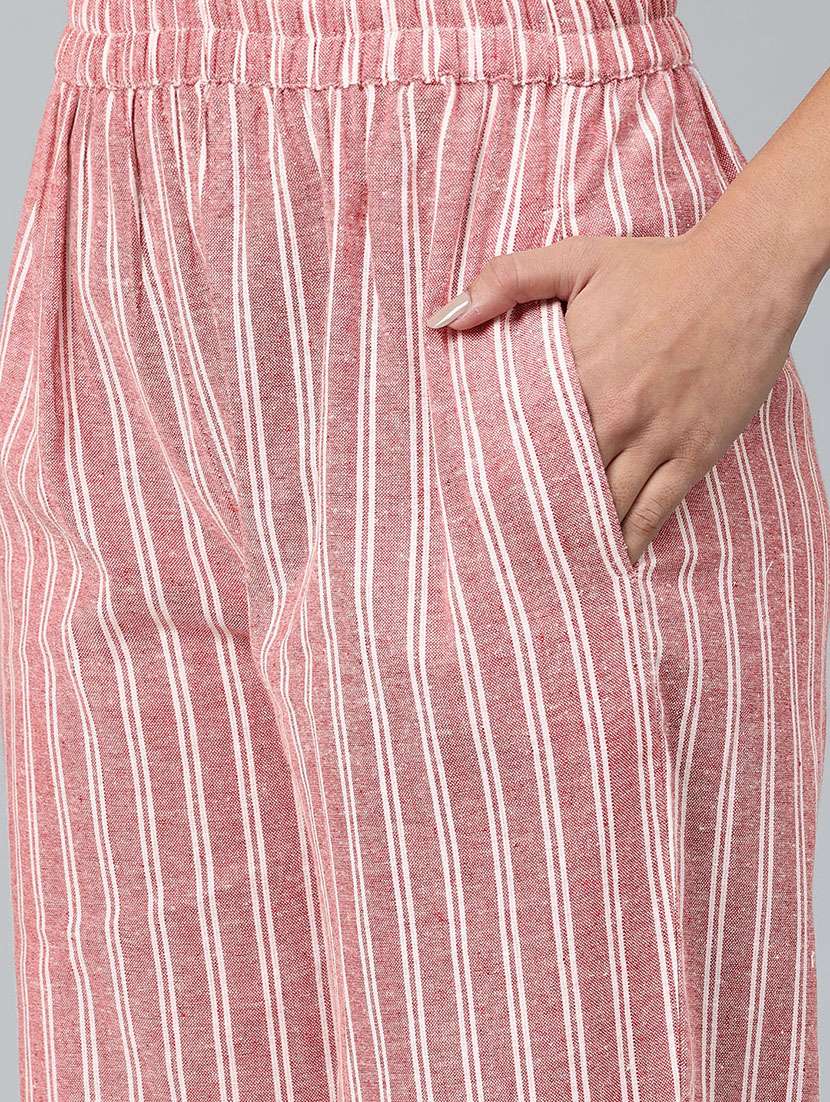 women striped top and trouser co-ord set - 22080542 -  Standard Image - 4