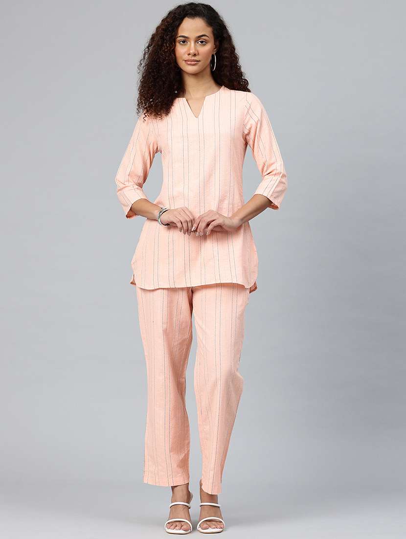 women striped top and palazzo co-ord set - 22080543 -  Standard Image - 1