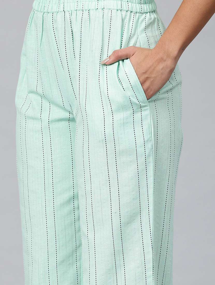 women striped top and trousedr co-ord set - 22080544 -  Standard Image - 4