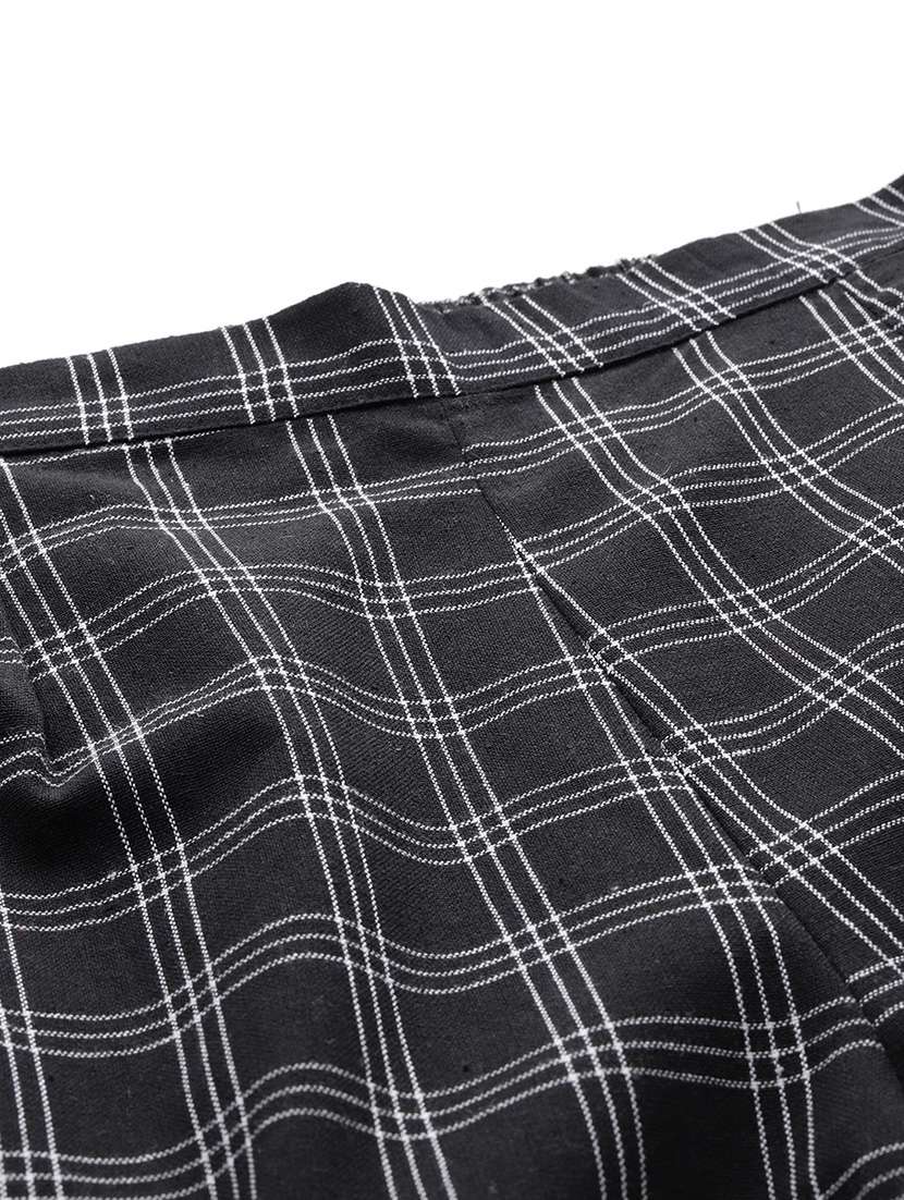 women checkered three quarter sleeve co-ord set - 22080545 - Standard Image - 6