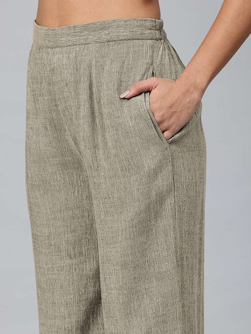 women solid shirt and trouser co-ord set - 22080548 -  Standard Image - 4