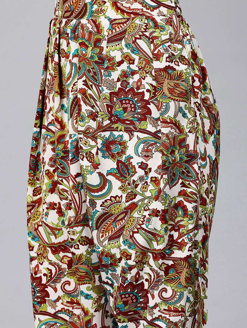 women printed three quarter sleeve co-ord set - 22080550 - Standard Image - 4