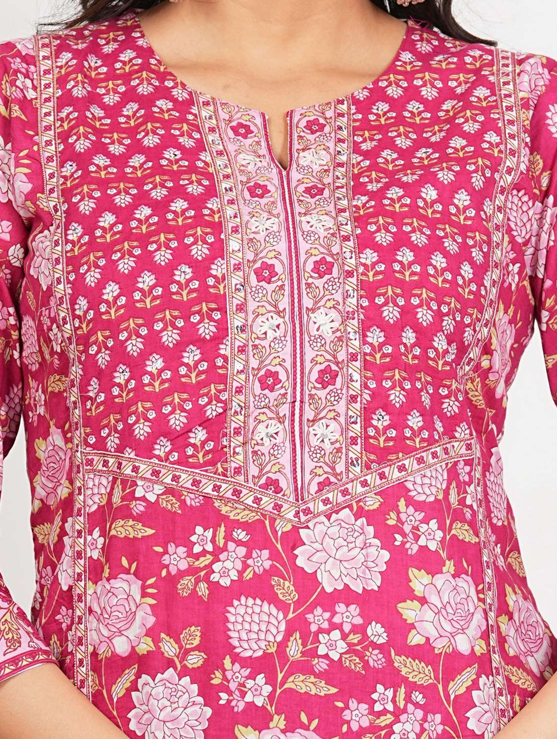 women three quarter sleeve kurta palazzo with dupatta set - 22080564 - Standard Image - 4