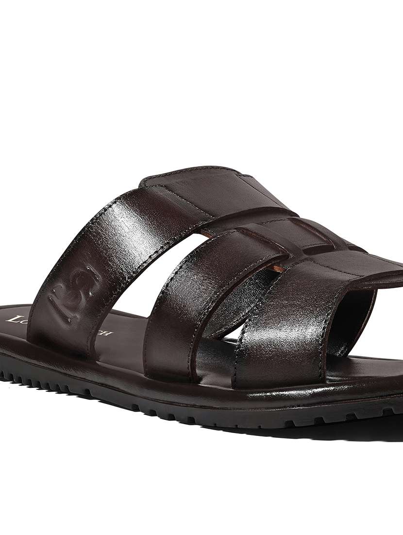 men brown slip on sandal - 22080628 -  Standard Image - 4