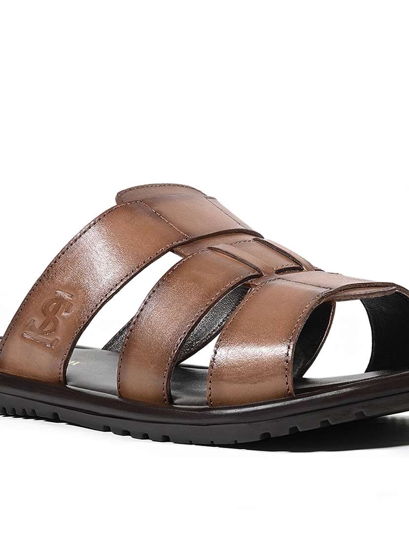 men tan slip on sandal - 22080629 -  Standard Image - 4