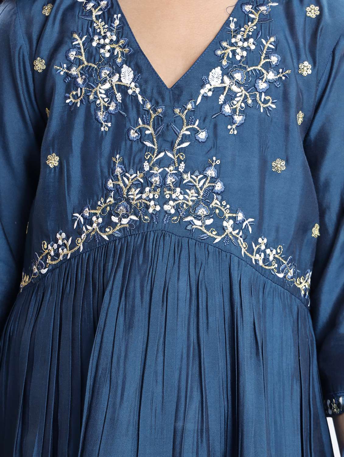 blue silk blend suit set - 22080640 -  Standard Image - 4