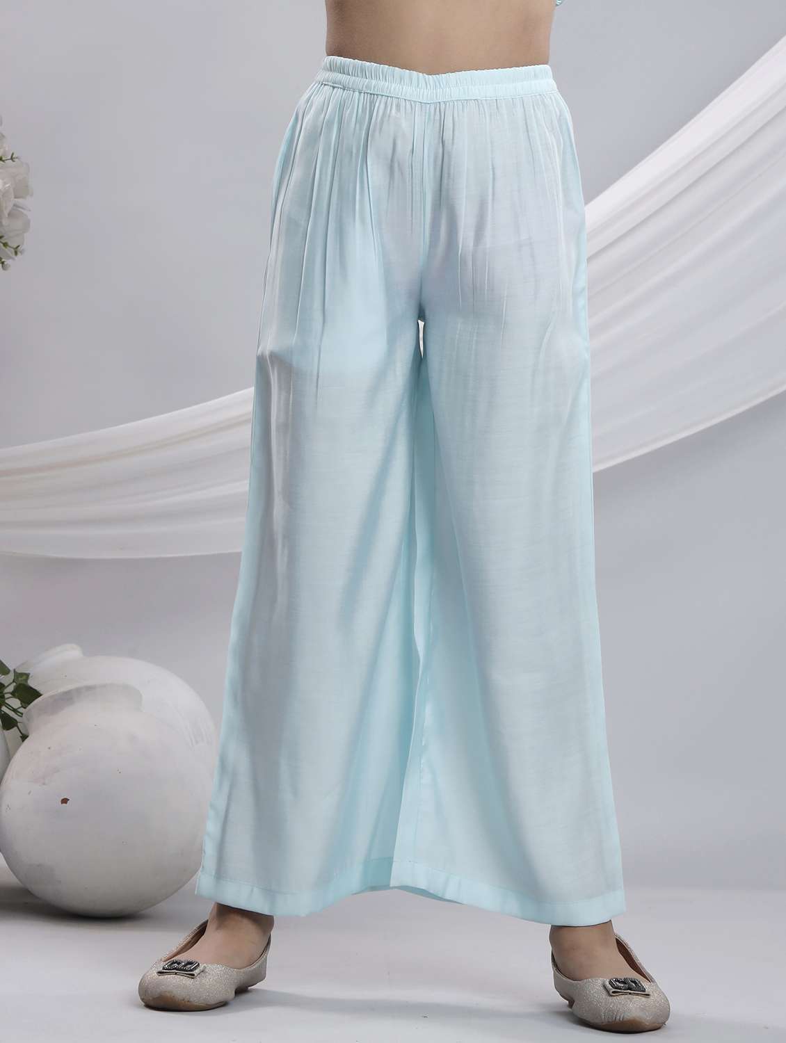 light blue silk blend suit set - 22080648 - Standard Image - 4