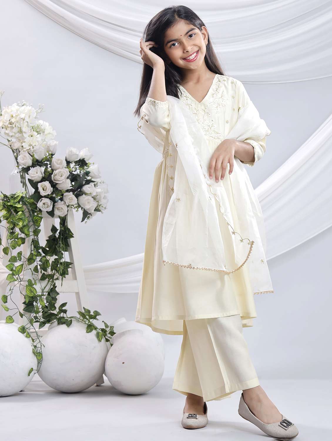 off white silk blend suit set - 22080650 -  Standard Image - 1