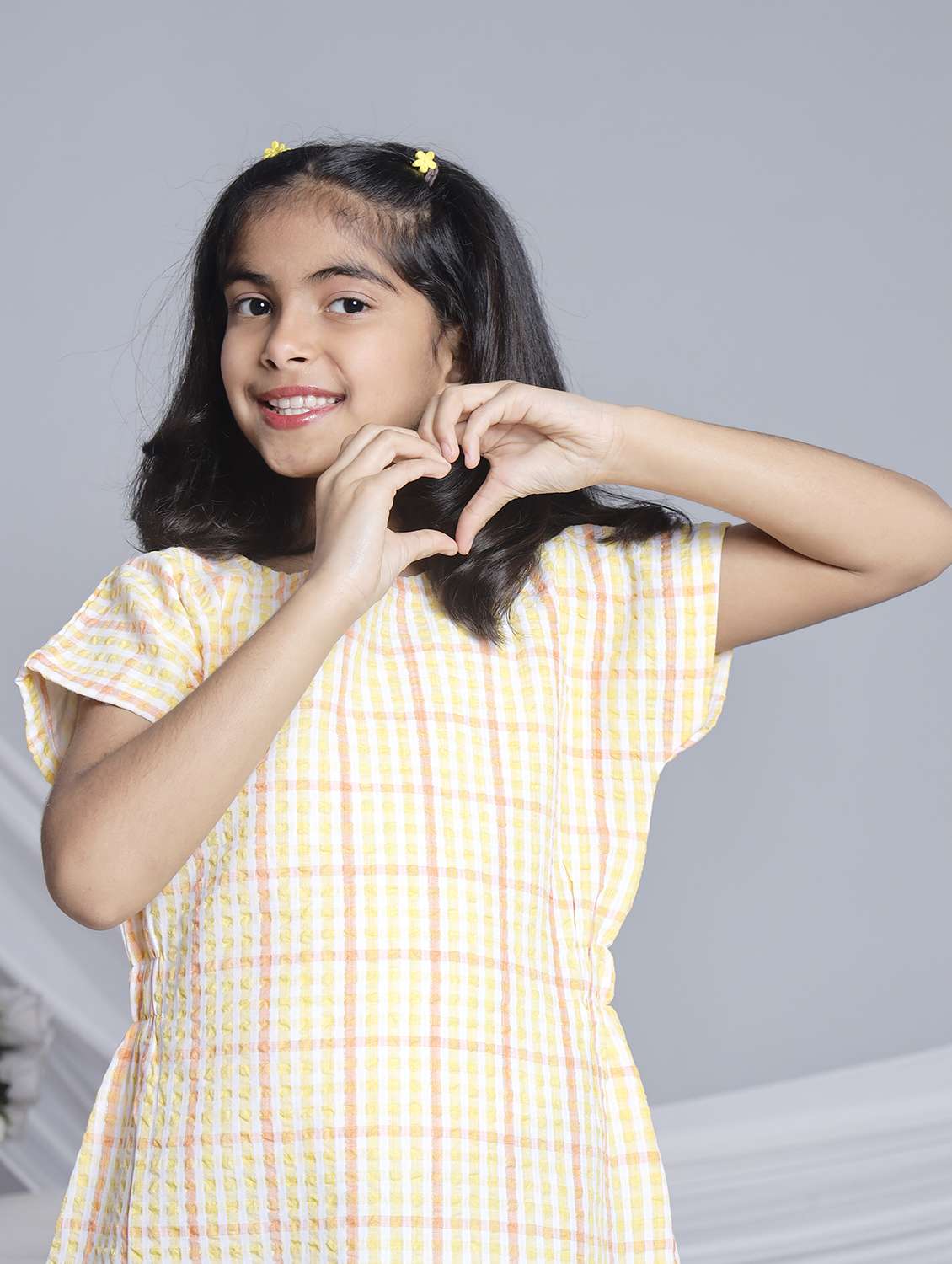 girls checkered short sleeve a-line dress - 22080654 - Standard Image - 4