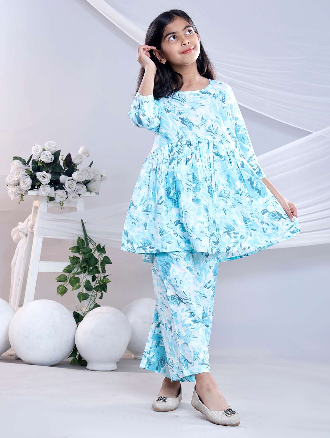 sea green cotton suit set - 22080668 -  Standard Image - 1