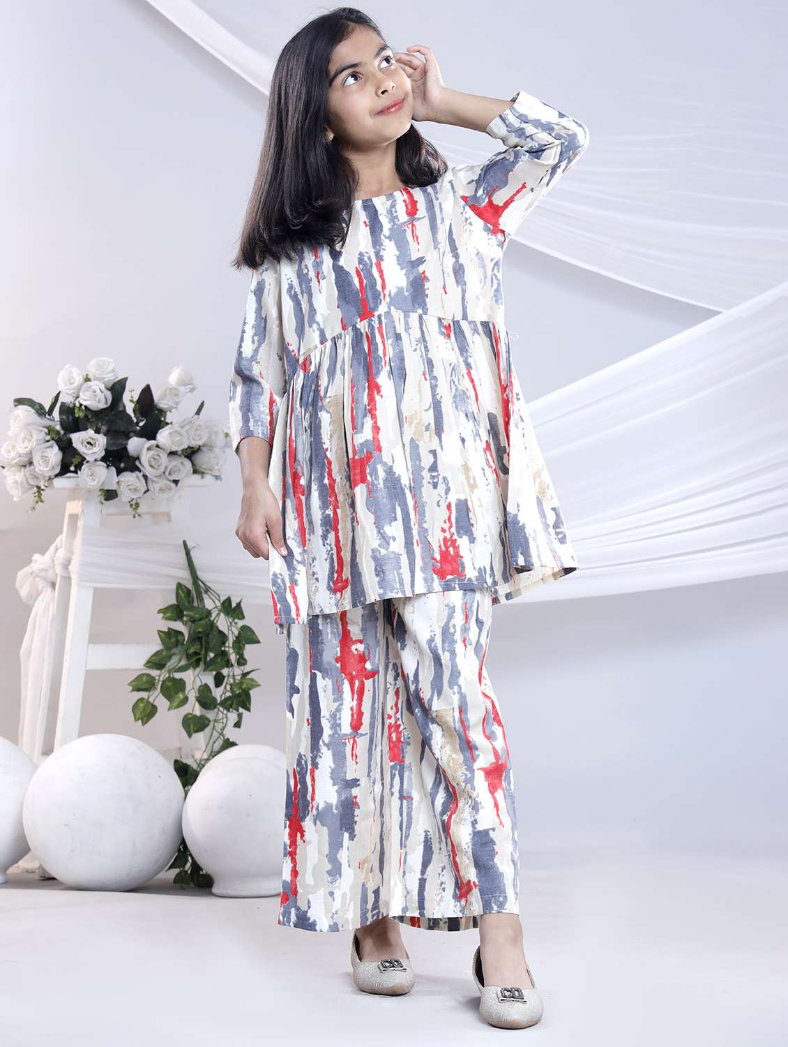 grey cotton suit set - 22080671 -  Standard Image - 1