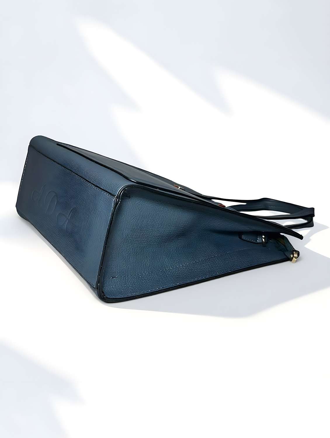 blue textured handbag with detachable strap - 22080788 - Standard Image - 4