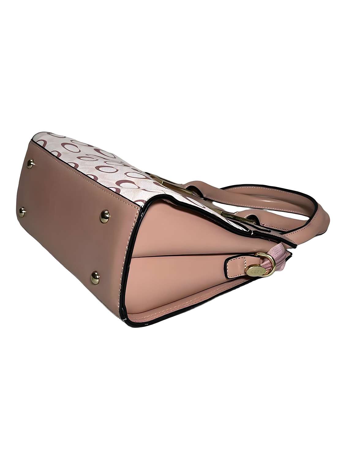 peach geometric print handbag with handle - 22080794 - Standard Image - 4