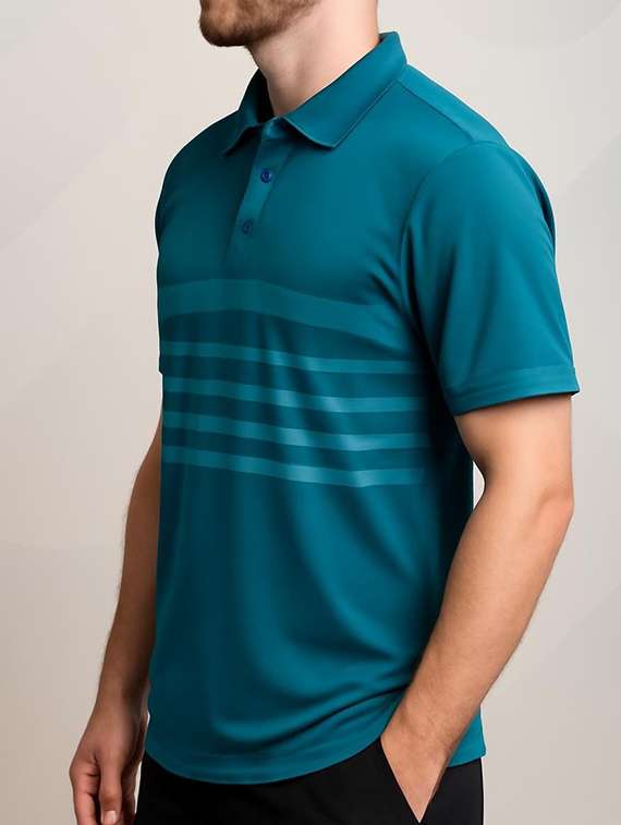 men striped short sleeve regular fit polo t-shirt - 22080914 - Standard Image - 1