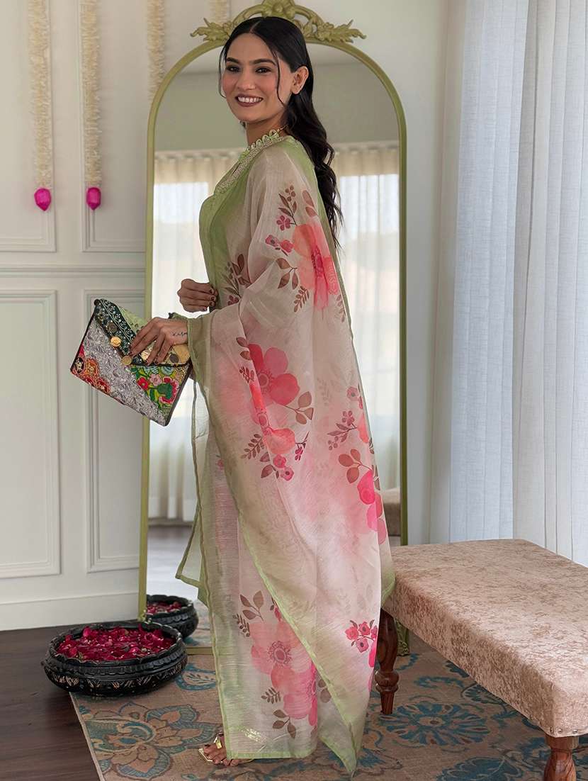 women embroidered three quarter sleeve kurta pant with dupatta set - 22080921 -  Standard Image - 1