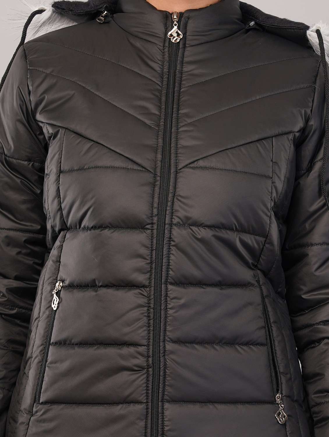 women solid long sleeve hooded quilted jacket - 22080937 - Standard Image - 4