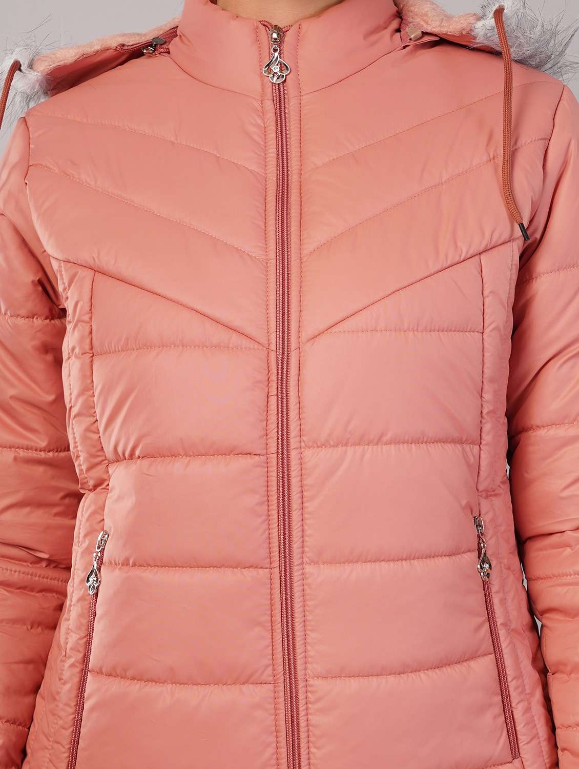 women solid long sleeve hooded quilted jacket - 22080939 -  Standard Image - 4