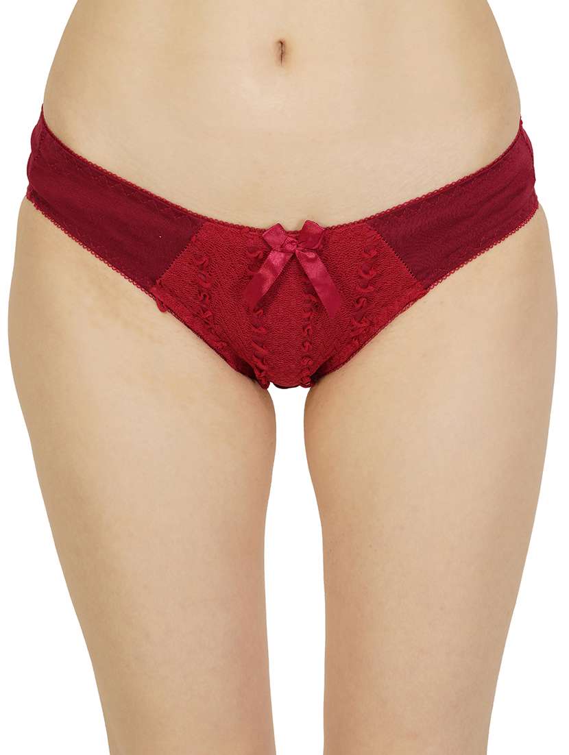 women solid lace bra and panty set - 22080949 -  Standard Image - 4