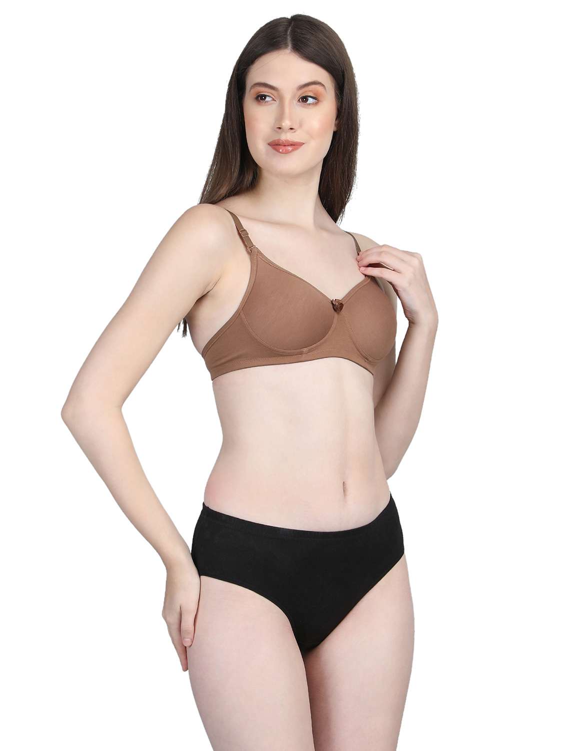 women solid bra and panty set - 22080971 -  Standard Image - 1