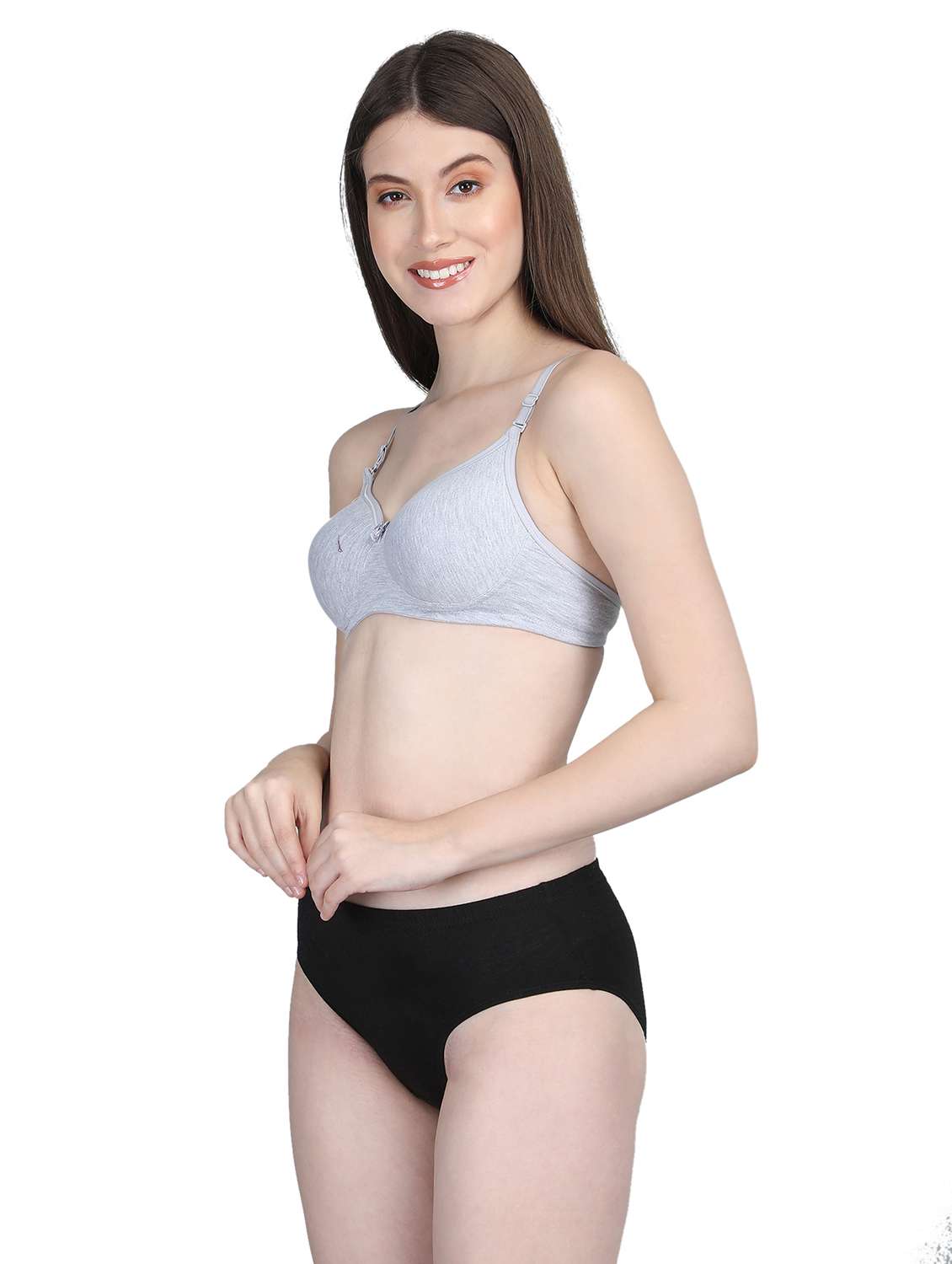 women solid bra and panty set - 22080974 -  Standard Image - 1