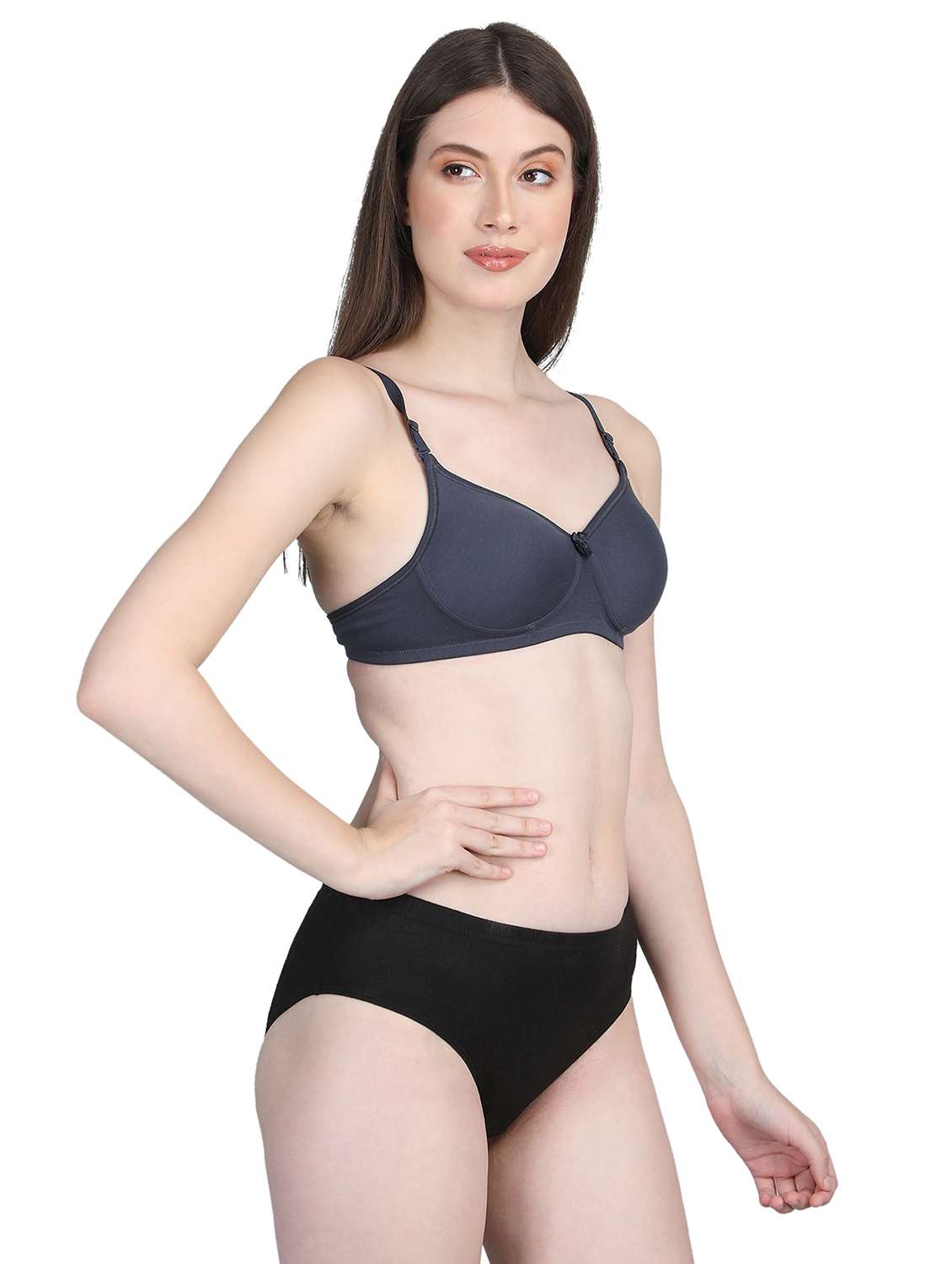 women solid bra and panty set - 22080975 -  Standard Image - 1