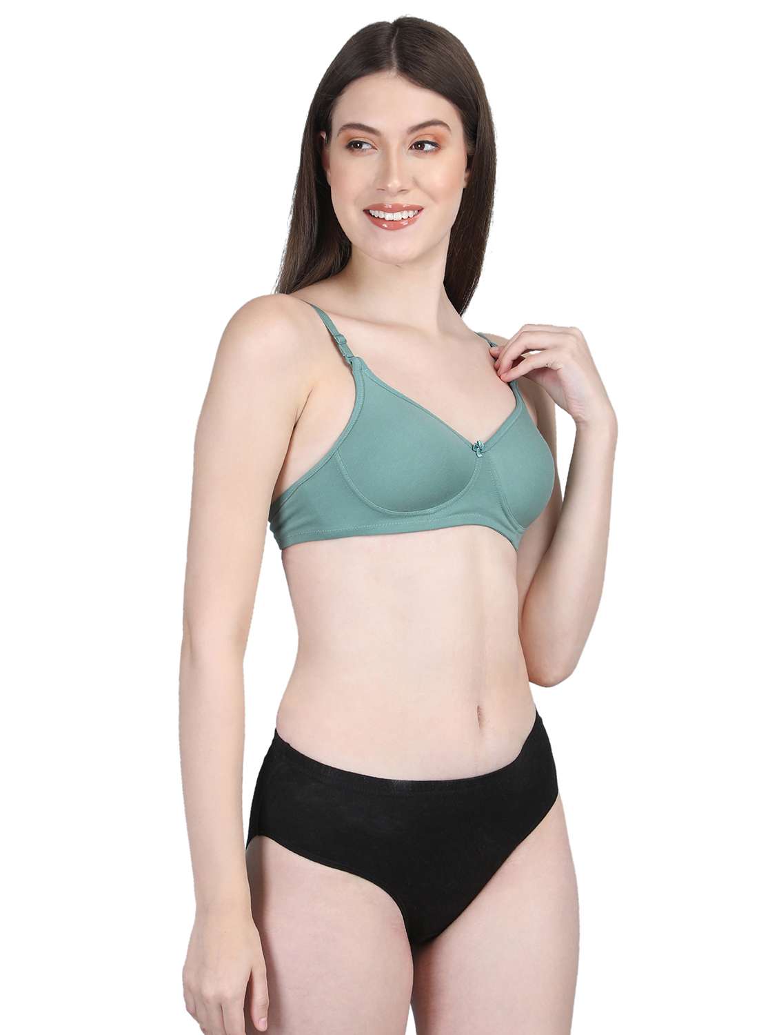 women solid bra and panty set - 22080976 -  Standard Image - 1