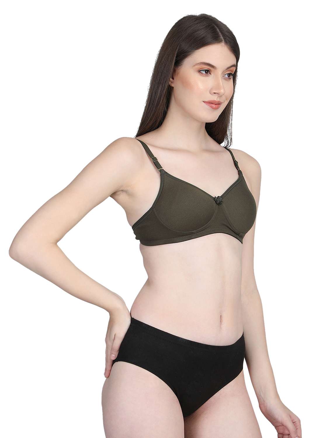 women solid bra and panty set - 22080977 -  Standard Image - 1