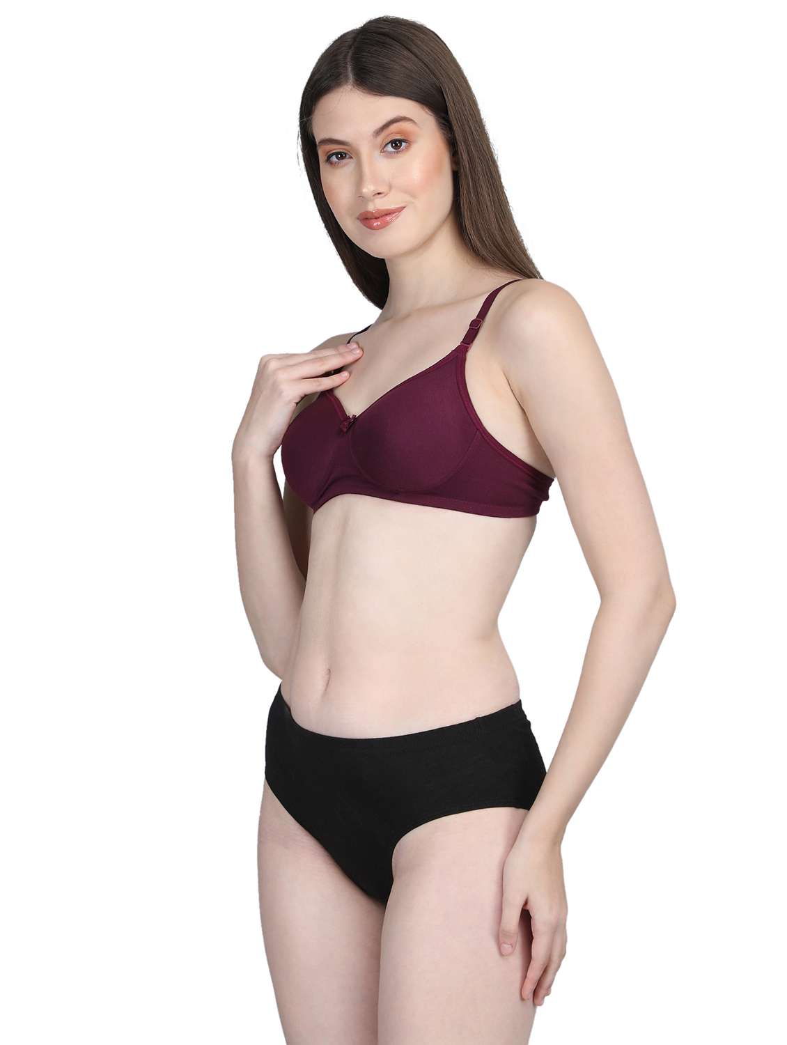 women solid bra and panty set - 22080978 -  Standard Image - 1