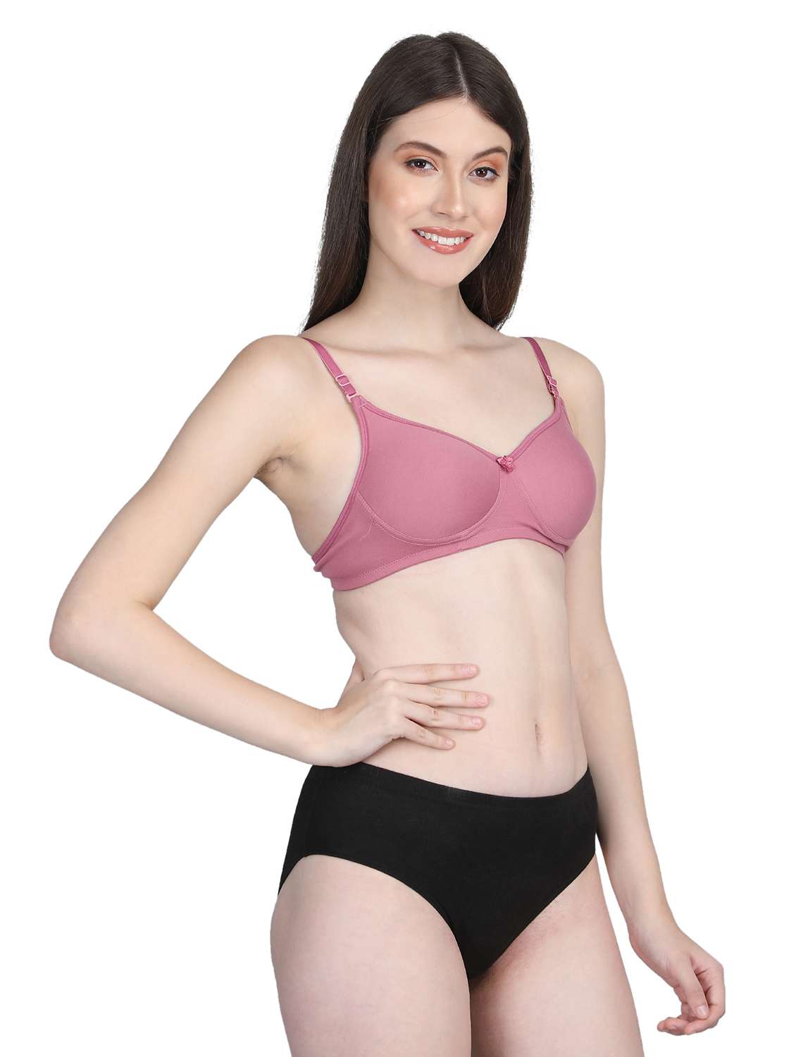 women solid bra and panty set - 22080979 -  Standard Image - 1