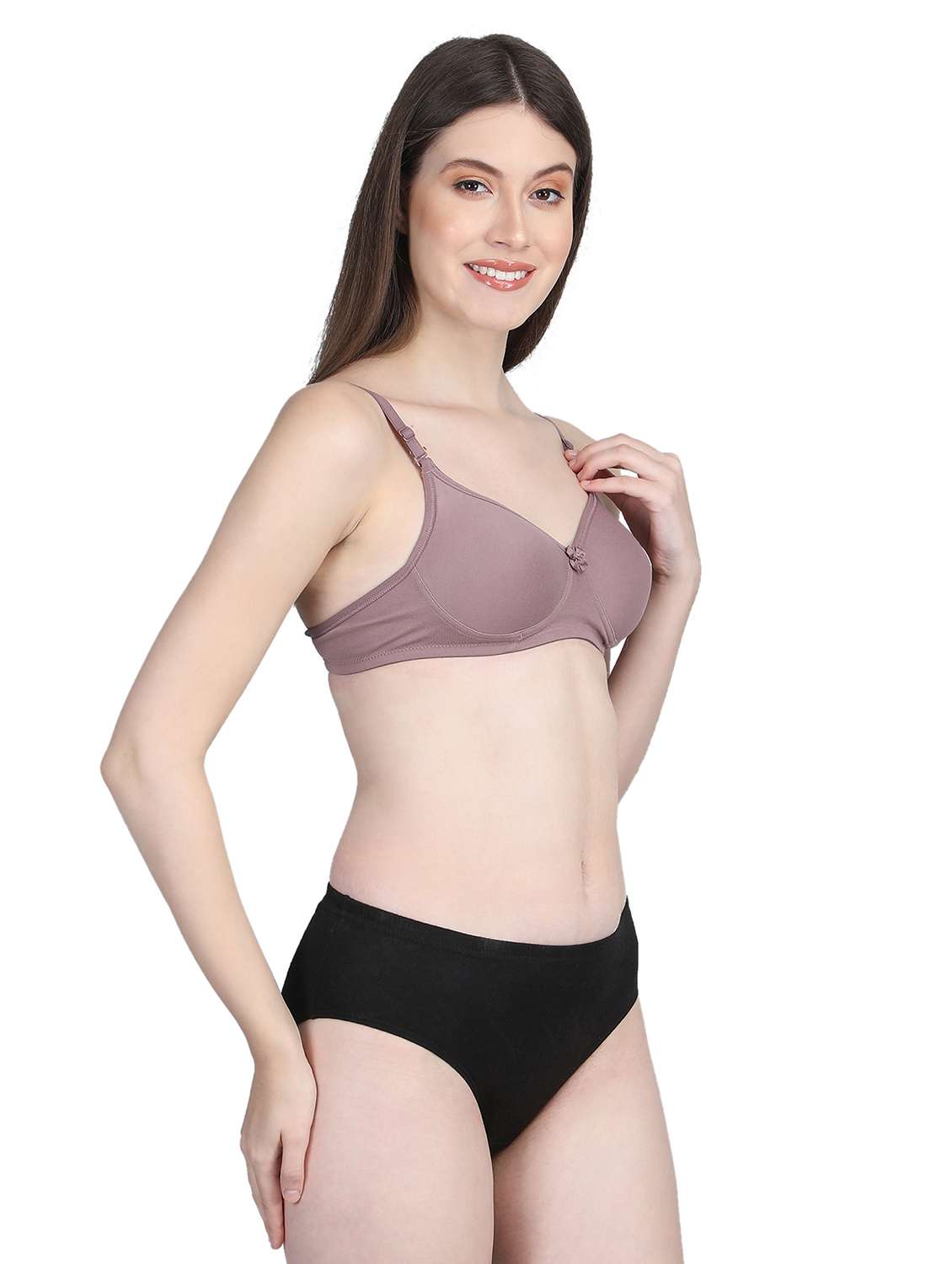 women solid bra and panty set - 22080980 -  Standard Image - 1