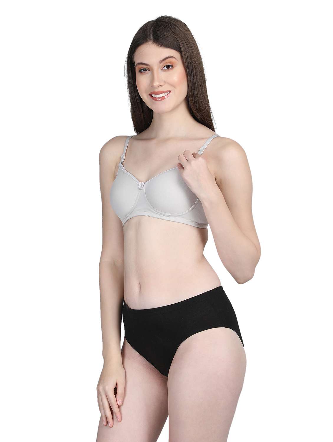 women solid bra and panty set - 22080982 -  Standard Image - 1