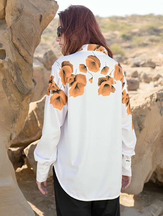 women floral print long sleeve collared shirt - 22081084 -  Standard Image - 1