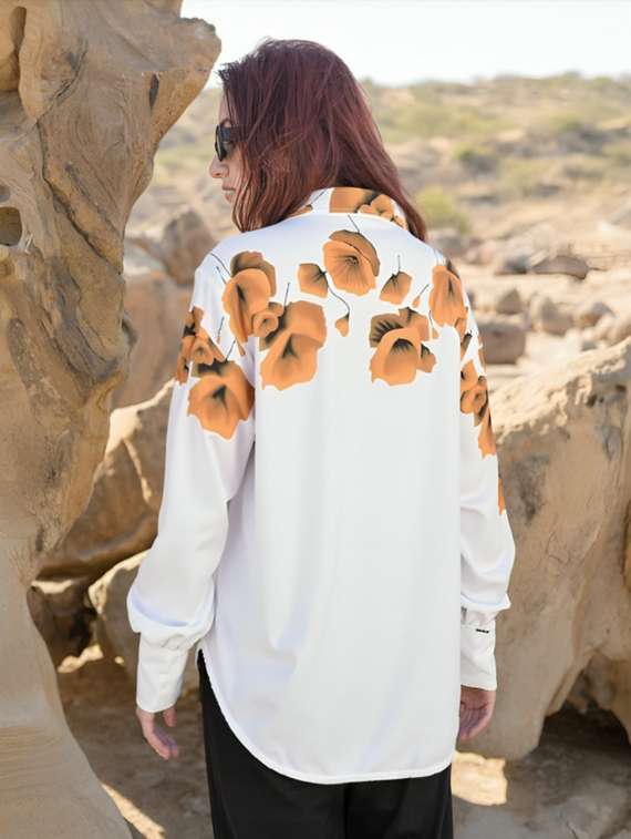 women floral print long sleeve collared shirt - 22081124 -  Standard Image - 1