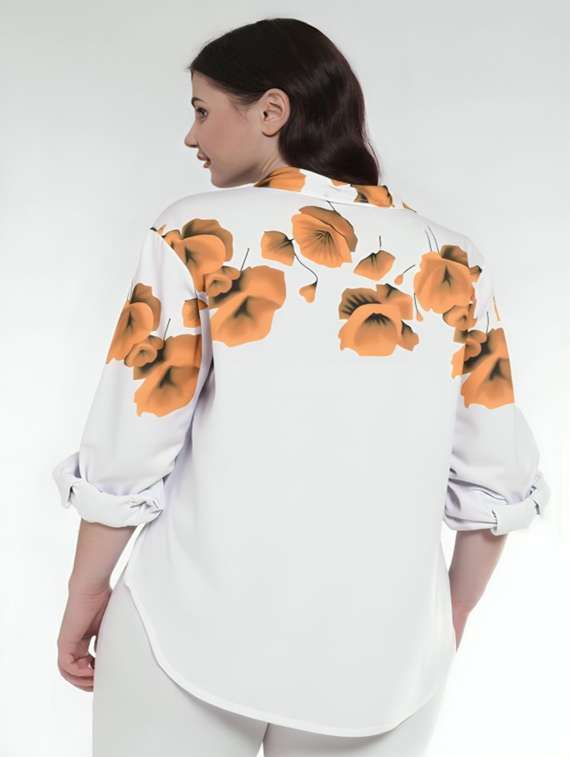 women floral print long sleeve collared shirt - 22081126 -  Standard Image - 1