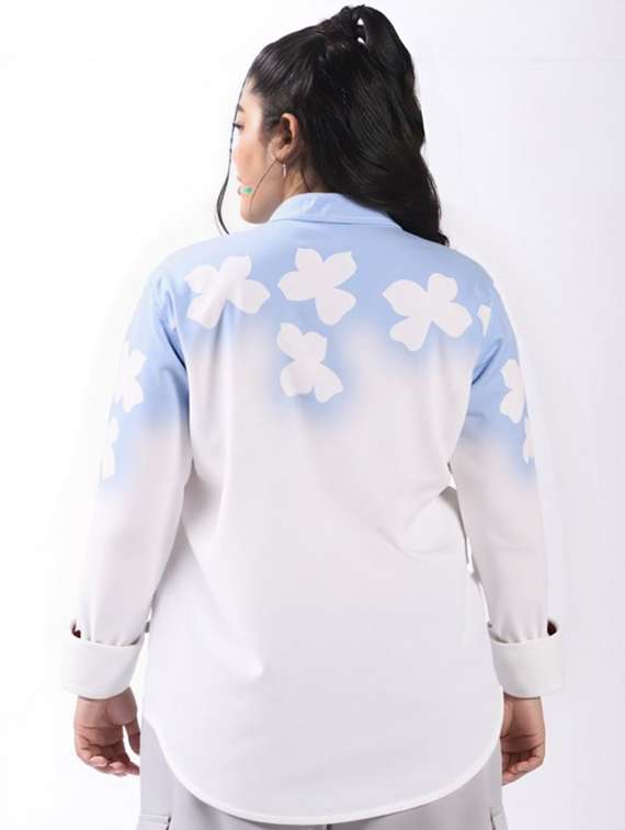 women floral print long sleeve collared shirt - 22081155 -  Standard Image - 1