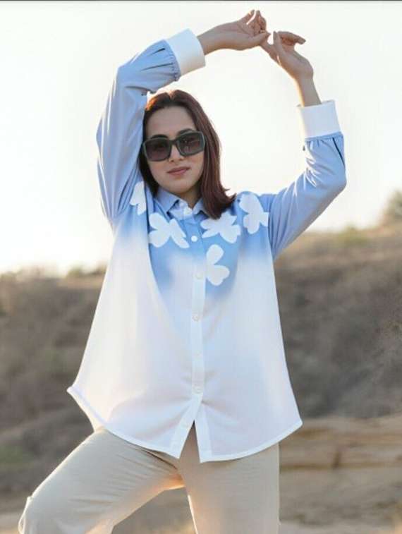 women floral print long sleeve collared shirt - 22081175 - Zoom Image - 0