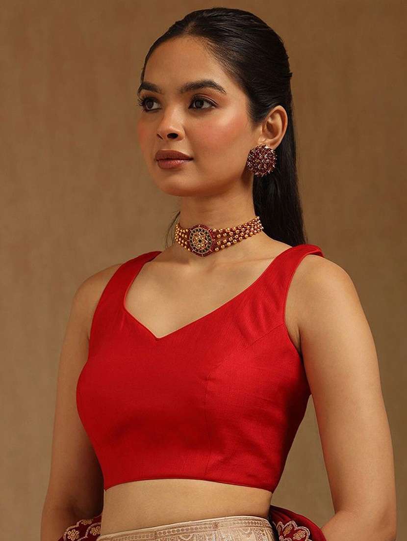 women solid sleeveless stitched blouse - 22081511 -  Standard Image - 1