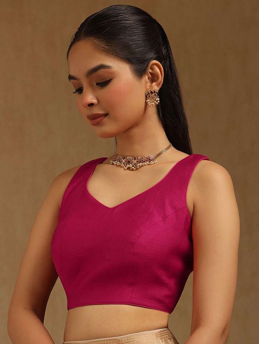 women solid sleeveless stitched blouse - 22081512 -  Standard Image - 1