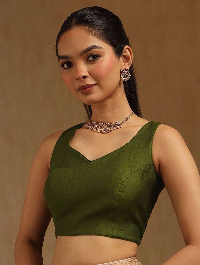 women solid sleeveless stitched blouse - 22081514 -  Standard Image - 1